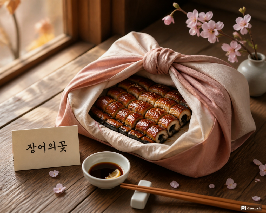 부모님 어버이날 민물장어 선물 보자기 포장 - 장어의꽃 백강수산
